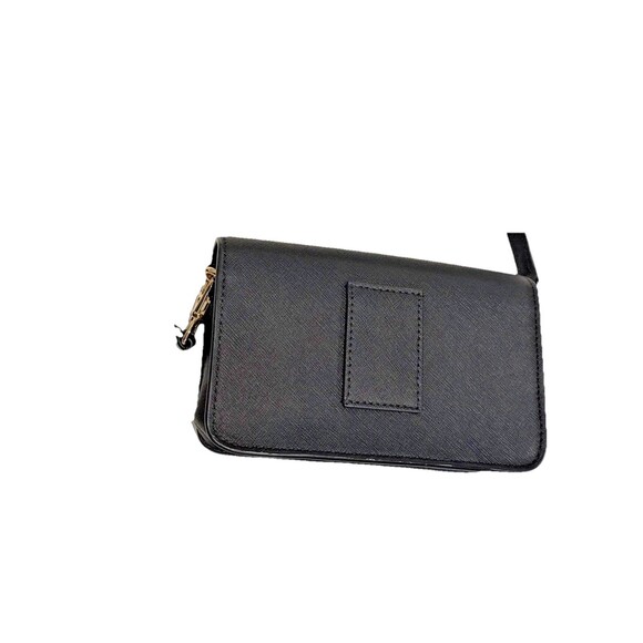 Tory Burch Emerson Saffiano Mini Crossbody Purse Belt Bag Clutch Black Logo - Picture 4 of 11